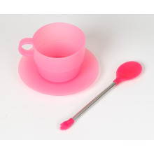 Different Colors Reusable Silicone Coffee Spoon Stainless Steel Mixing Spoon